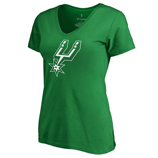 San Antonio Spurs Fanatics Branded Kelly Green St. Patrick's Day White Logo Women's T-Shirt