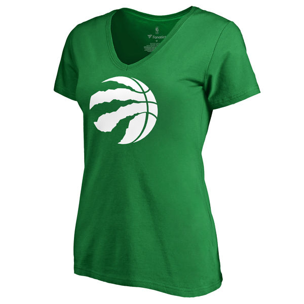 Toronto Raptors Fanatics Branded Kelly Green St. Patrick's Day White Logo Women's T-Shirt - Click Image to Close