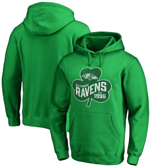 Baltimore Ravens Pro Line by Fanatics Branded St. Patrick's Day Paddy's Pride Pullover Hoodie Kelly Green