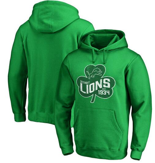 Detroit Lions Pro Line by Fanatics Branded St. Patrick's Day Paddy's Pride Pullover Hoodie Kelly Green