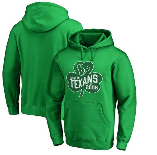 Houston Texans Pro Line by Fanatics Branded St. Patrick's Day Paddy's Pride Pullover Hoodie Kelly Green