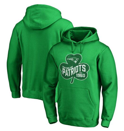 New England Patriots Pro Line by Fanatics Branded St. Patrick's Day Paddy's Pride Pullover Hoodie Kelly Green