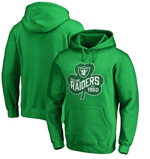Oakland Raiders Pro Line by Fanatics Branded St. Patrick's Day Paddy's Pride Pullover Hoodie Kelly Green
