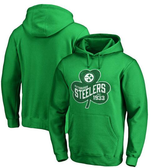 Pittsburgh Steelers Pro Line by Fanatics Branded St. Patrick's Day Paddy's Pride Pullover Hoodie Kelly Green