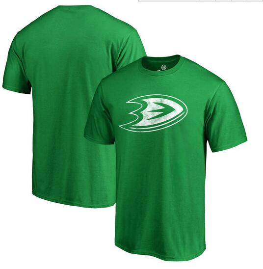 Anaheim Ducks Fanatics Branded St. Patrick's Day White Logo T-Shirt Kelly Green