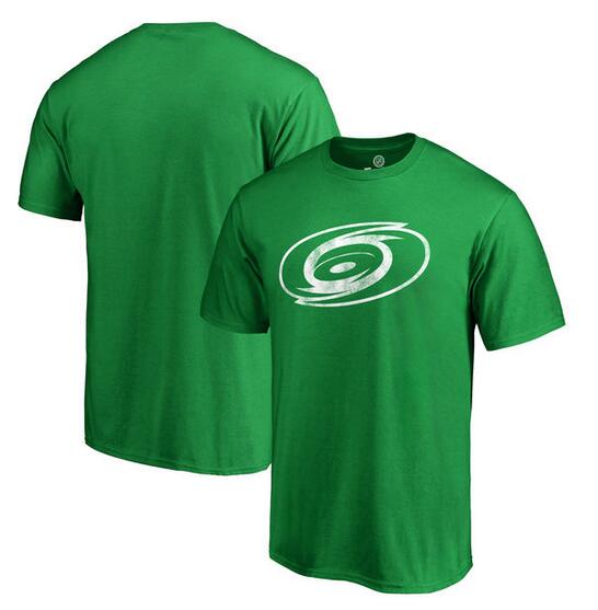 Carolina Hurricanes Fanatics Branded St. Patrick's Day White Logo T-Shirt Kelly Green