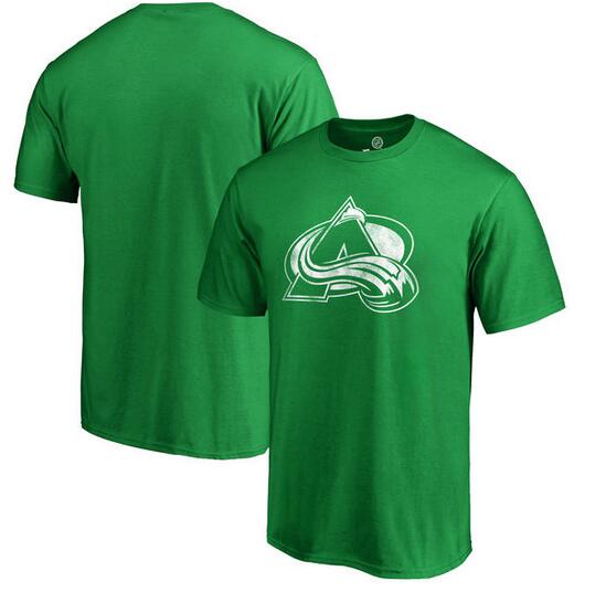 Colorado Avalanche Fanatics Branded St. Patrick's Day White Logo T-Shirt Kelly Green