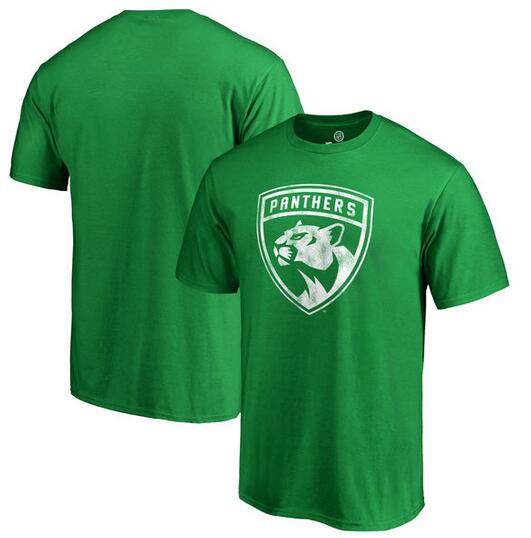 Florida Panthers Fanatics Branded St. Patrick's Day White Logo T-Shirt Kelly Green
