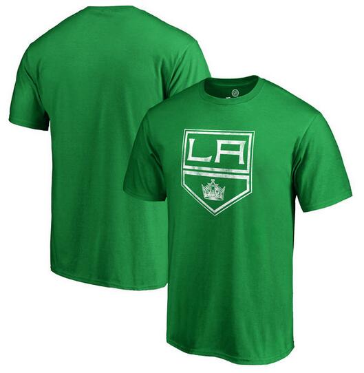 Los Angeles Kings Fanatics Branded St. Patrick's Day White Logo T-Shirt Kelly Green
