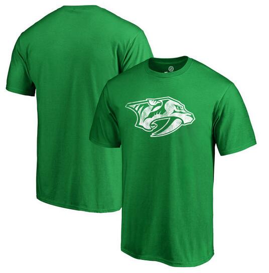 Nashville Predators Fanatics Branded St. Patrick's Day White Logo T-Shirt Kelly Green