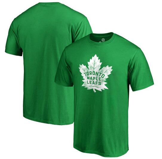 Toronto Maple Leafs Fanatics Branded St. Patrick's Day White Logo T-Shirt Kelly Green