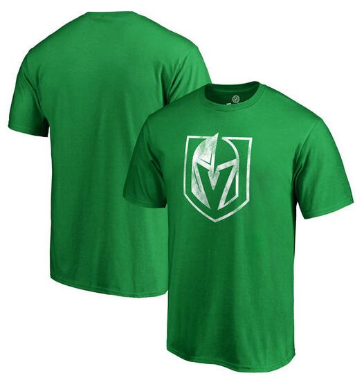Vegas Golden Knights Fanatics Branded St. Patrick's Day White Logo T-Shirt Kelly Green - Click Image to Close