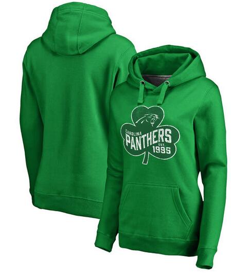Carolina Panthers Pro Line by Fanatics Branded Women's St. Patrick's Day Paddy's Pride Pullover Hoodie Kelly Green
