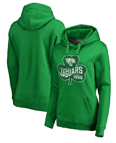 Jacksonville Jaguars Pro Line by Fanatics Branded Women's St. Patrick's Day Paddy's Pride Pullover Hoodie Kelly Green