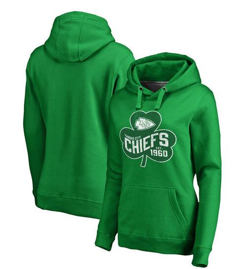 Kansas City Chiefs Pro Line by Fanatics Branded Women's St. Patrick's Day Paddy's Pride Pullover Hoodie Kelly Green