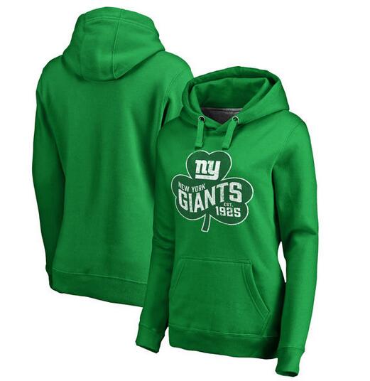 New York Giants Pro Line by Fanatics Branded Women's St. Patrick's Day Paddy's Pride Pullover Hoodie Kelly Green