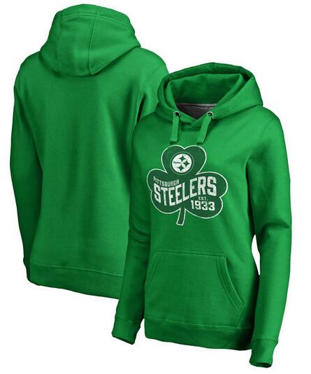 Pittsburgh Steelers Pro Line by Fanatics Branded Women's St. Patrick's Day Paddy's Pride Pullover Hoodie Kelly Green