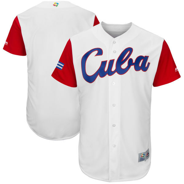 Men's Cuba Baseball Majestic White 2017 World Baseball Classic Authentic Team Jersey