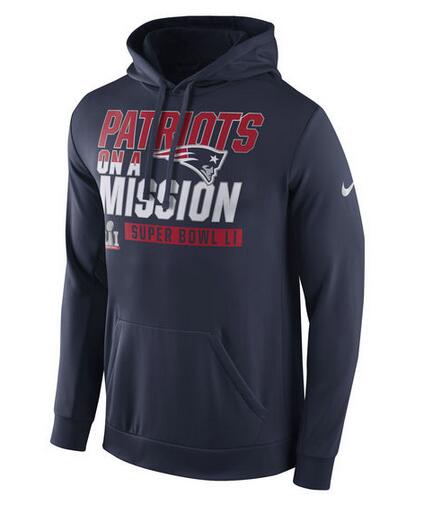 New England Patriots Nike Super Bowl LI Bound On a Mission Pullover Hoodie Navy
