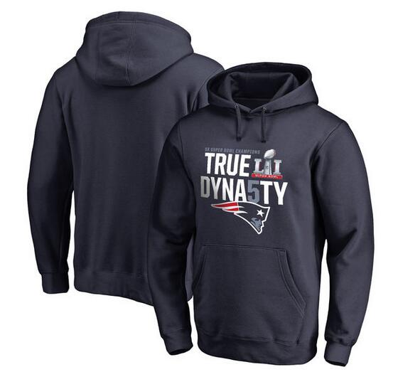 New England Patriots Pro Line by Fanatics Branded 5 Time Super Bowl Champions True Dynasty Pullover Hoodie Navy