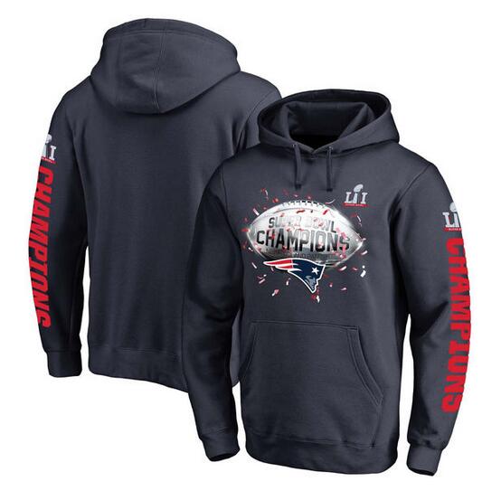 New England Patriots Pro Line by Fanatics Branded Super Bowl LI Champions Confetti Pullover Hoodie Navy