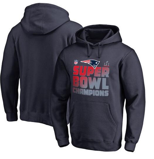 New England Patriots Pro Line by Fanatics Branded Super Bowl LI Champions Trophy Collection Locker Room Alternate Pullover Hoodie Navy