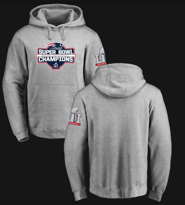 New England Patriots Super Bowl LI Champions Design men Own Pullover Hoodie Gray