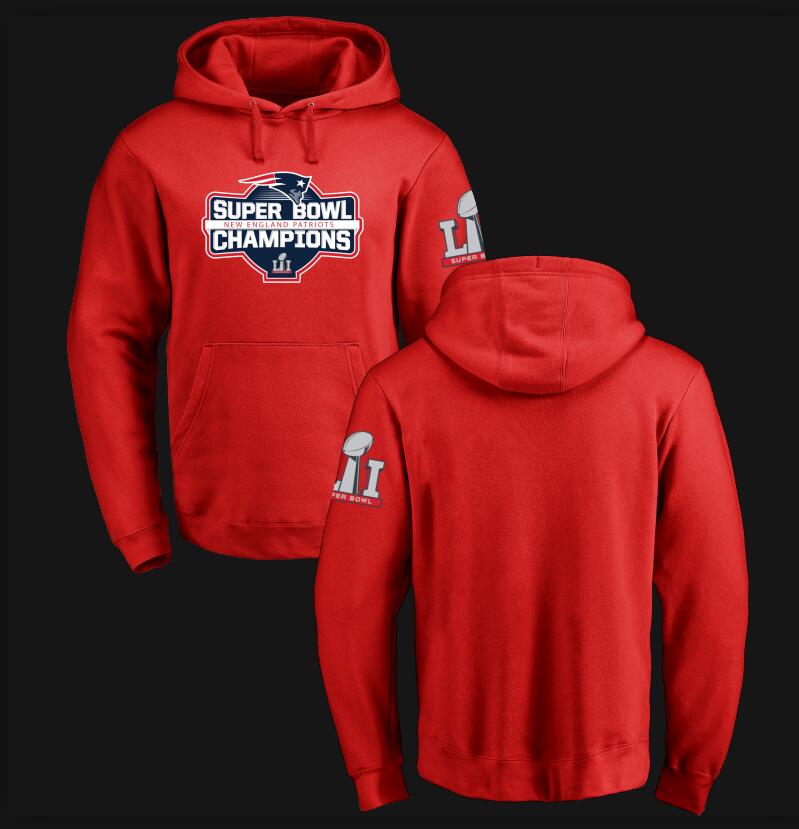 New England Patriots Super Bowl LI Champions Design men Own Pullover Hoodie Red