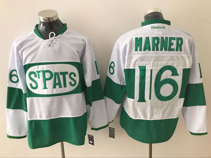 Maple Leafs 16 Mitchel Marner White St. Patrick's Day Reebok Jersey - Click Image to Close