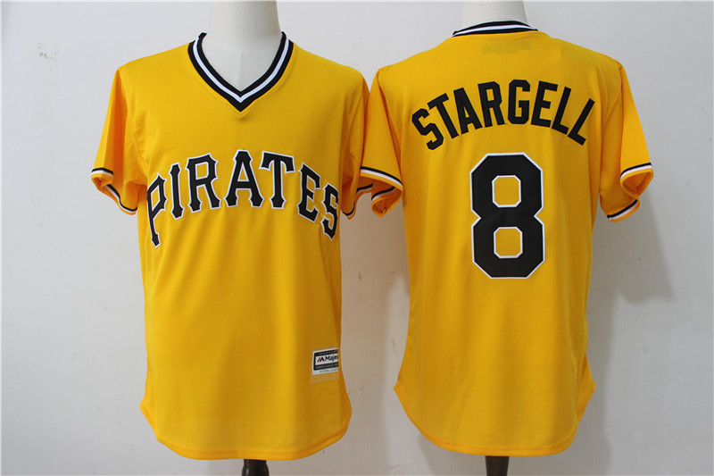 Pirates 8 Willie Stargell Yellow Throwback New Cool Base Jersey