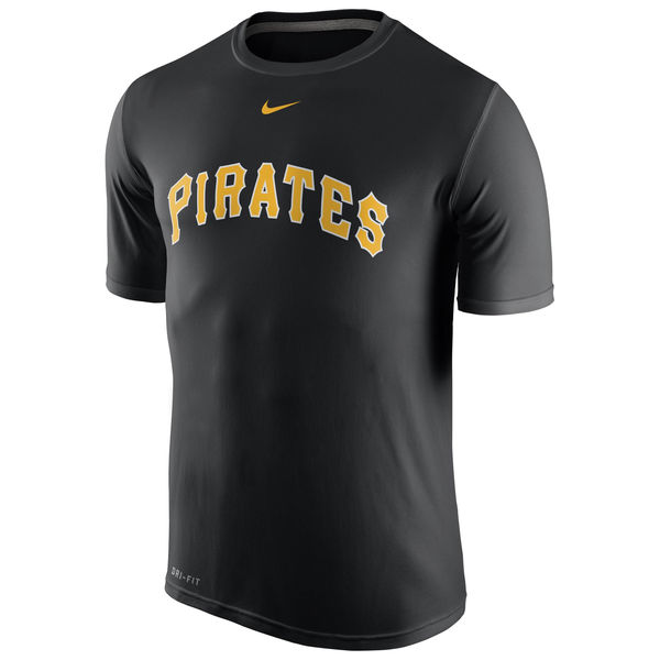 Men's Pittsburgh Pirates Black Nike Legend Wordmark 1.5 Performance T-Shirt - Click Image to Close