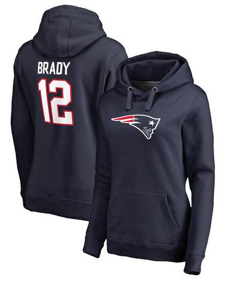 New England Patriots Tom Brady Pro Line by Fanatics Branded Women's Team Icon Pullover Hoodie Navy
