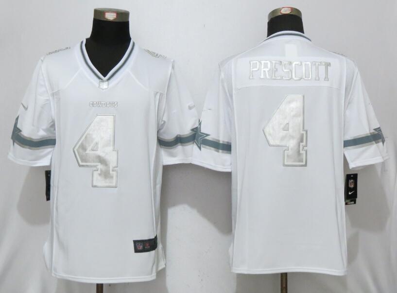 Nike Cowboys 4 Dak Prescott White Platinum Limited Jersey
