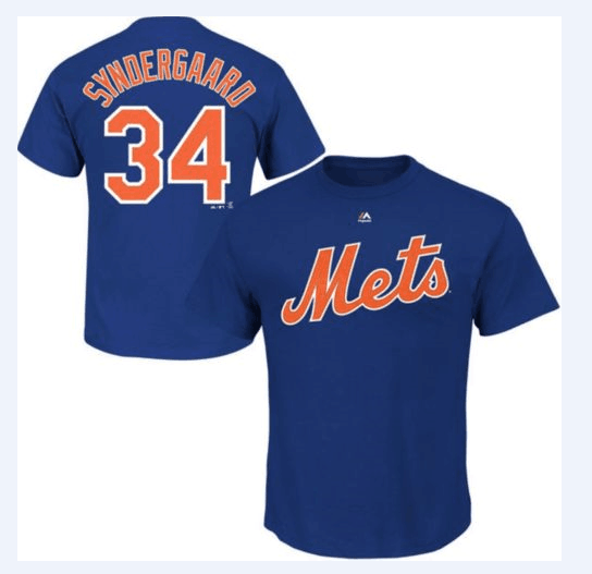 New York Mets 34 Noah Syndergaard Royal T-Shirt