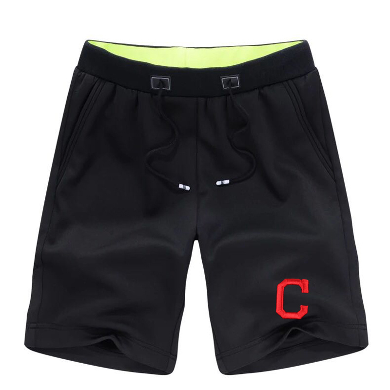 Men's Cleveland Indians Team Logo Black Baseball Shorts