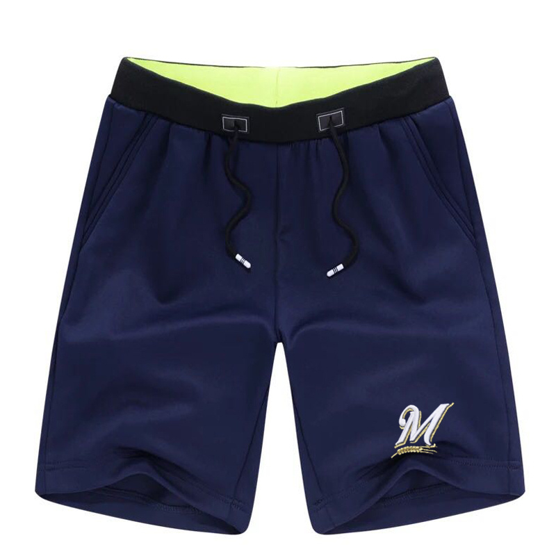 Men's Milwaukee Brewers Team Logo Navy Baseball Shorts