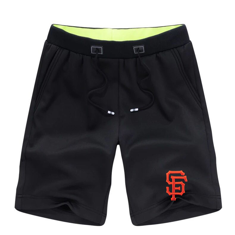 Men's San Francisco Giants Team Logo Black Baseball Shorts - Click Image to Close