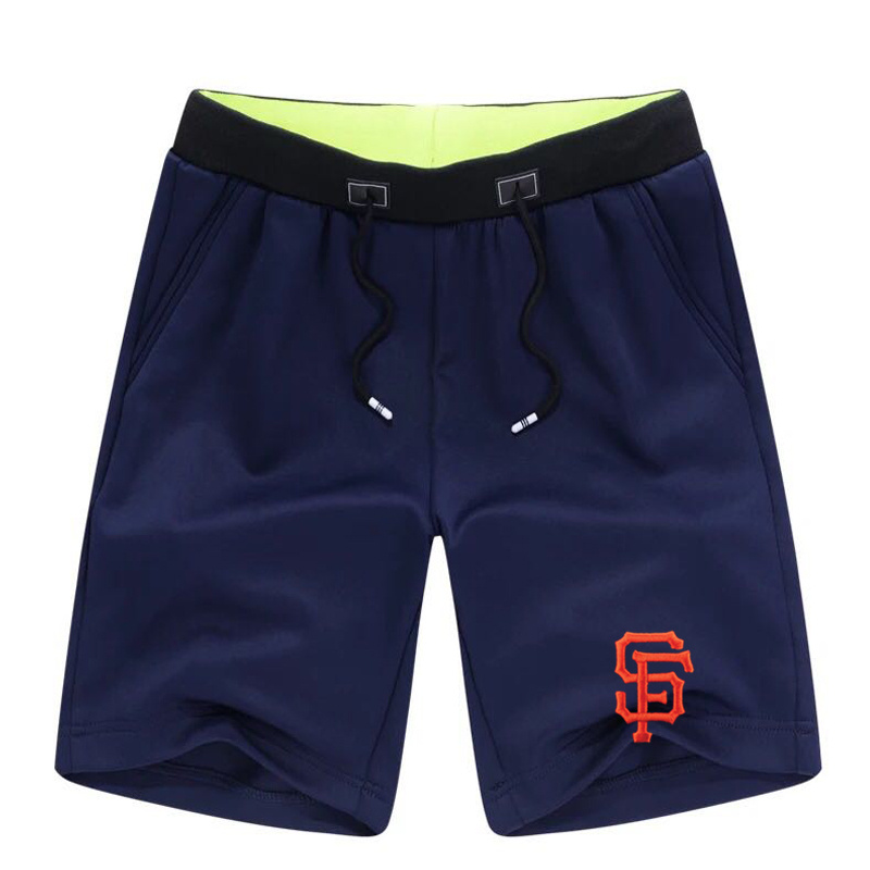 Men's San Francisco Giants Team Logo Navy Baseball Shorts - Click Image to Close