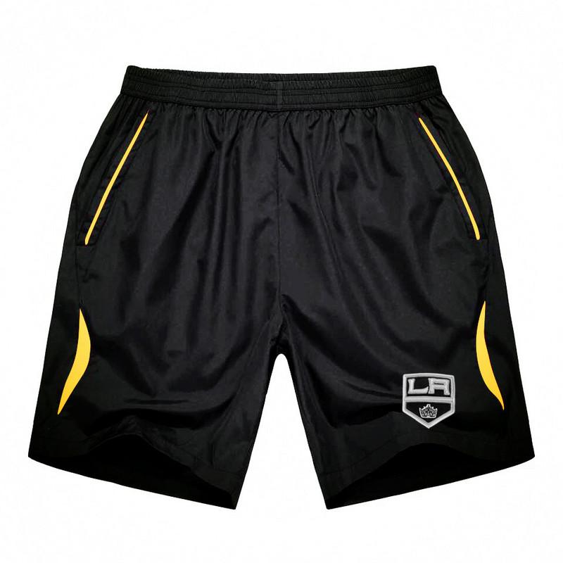 Men's Los Angeles Kings Black Gold Stripe Hockey Shorts