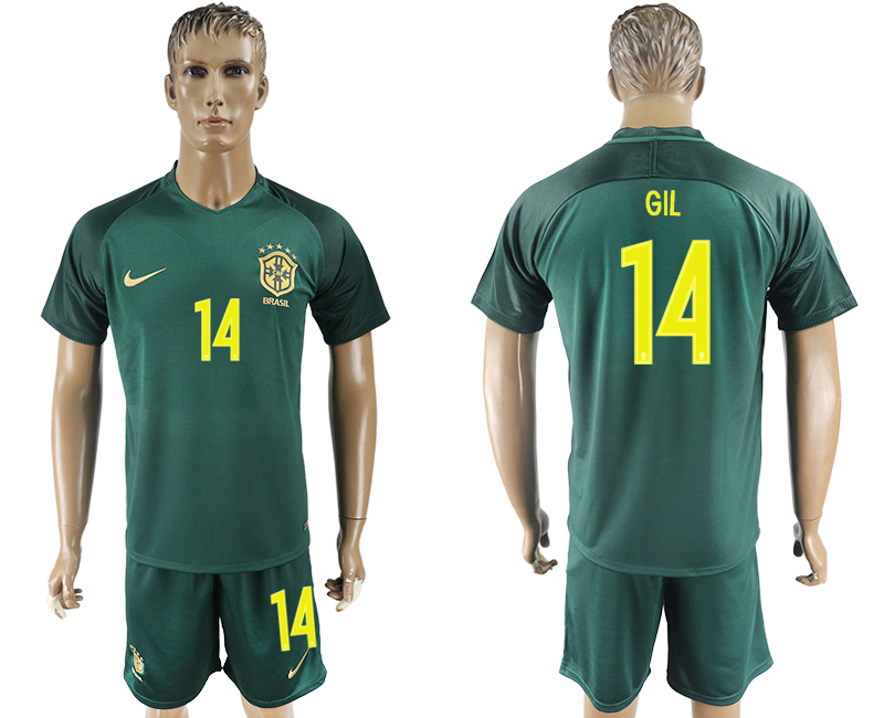 2017-18 Brazil 14 GIL Away Soccer Jersey