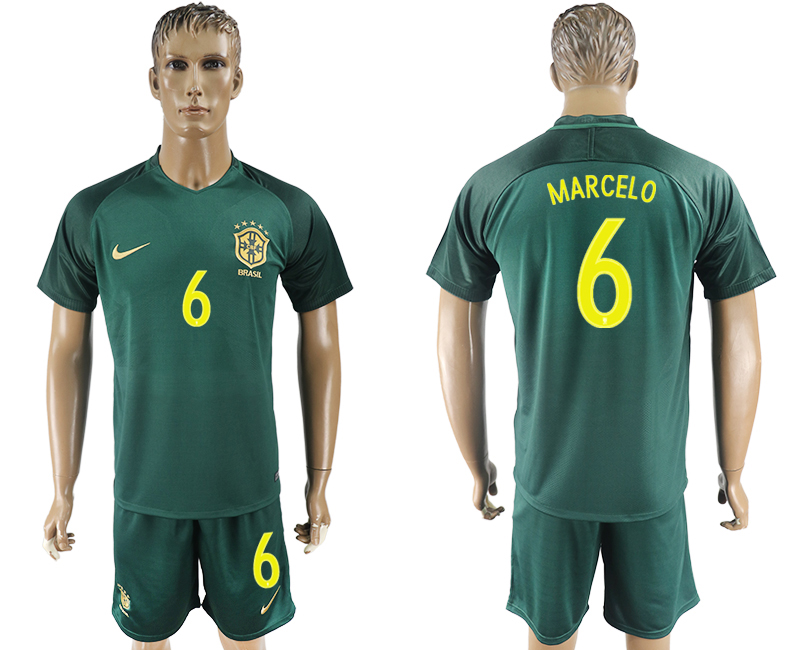 2017-18 Brazil 6 MARCELO Away Soccer Jersey