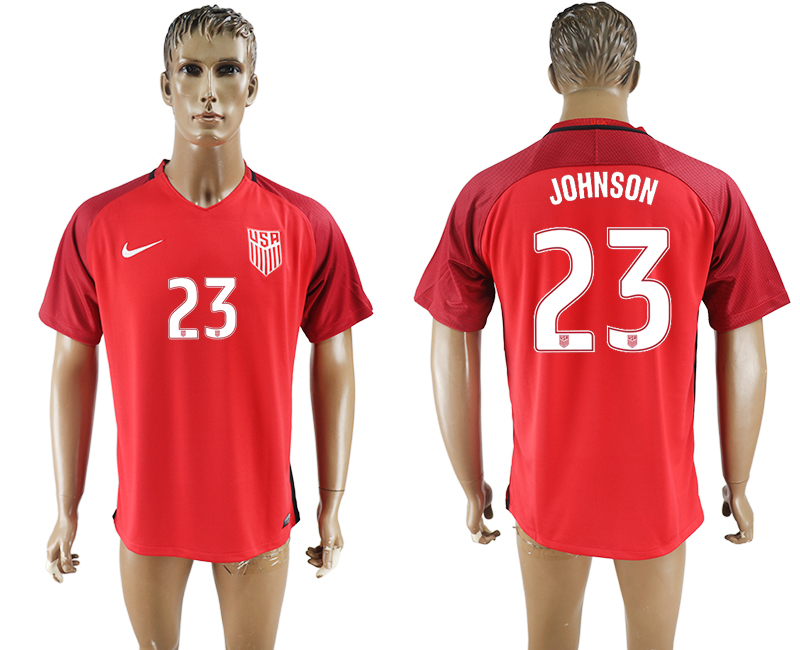 2017-18 USA 23 JOHNSON Home Thailand Soccer Jersey