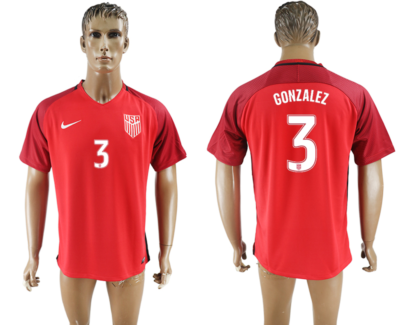 2017-18 USA 3 GONZALEZ Home Thailand Soccer Jersey