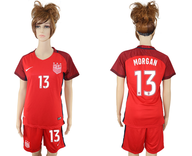 2017-18 USA 13 MORGAN Women Away Soccer Jersey