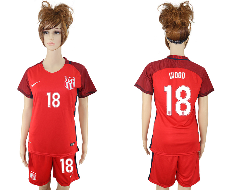2017-18 USA 18 WOOD Women Away Soccer Jersey
