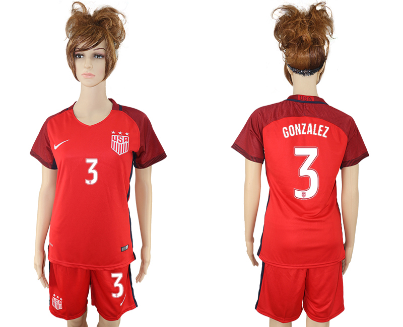 2017-18 USA 3 GONZALEZ Women Away Soccer Jersey