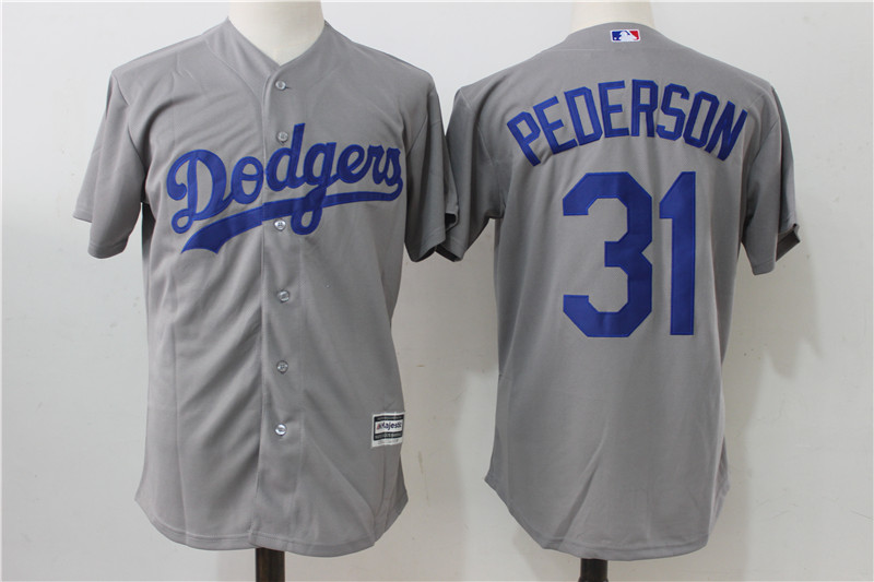 Dodgers 31 Joc Pederson Gray Cool Base Jersey