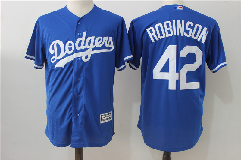 Dodgers 42 Jackie Robinson Blue Cool Base Jersey - Click Image to Close