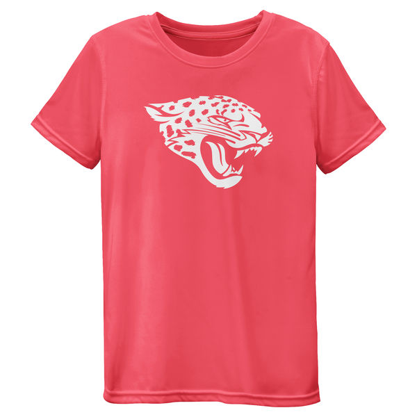 Jacksonville Jaguars Girls Youth Pink Neon Logo T-Shirt - Click Image to Close