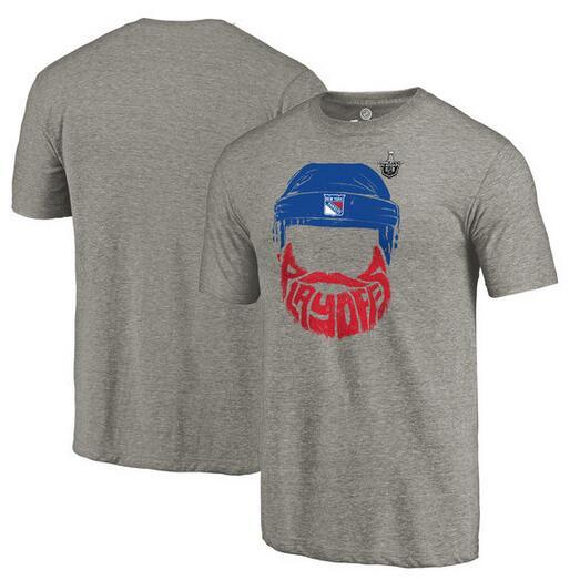 Rangers 2017 Stanley Cup Playoffs Gray Men's Short Sleeve T-Shirt - Click Image to Close